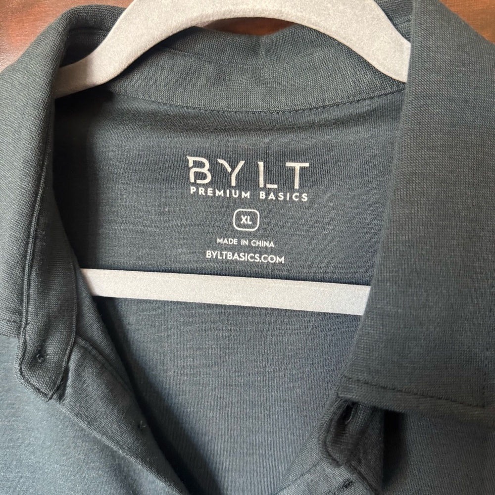 BYLT Basics Black Long Sleeve Polo